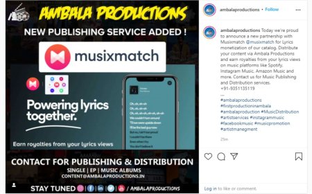 अंबाला प्रोडक्शंस के कलाकार अब लिरिक्स मोनेटाइजेशन के जरिए कमाई कर सकते हैं