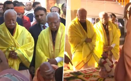 आरएसएस प्रमुख मोहन भागवत और हरियाणा के मुख्यमंत्री ने हरिद्वार में 'दिव्य आध्यात्मिक महोत्सव' का उद्घाटन किया