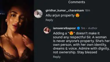 Seerat Kapoor Gives A Powerful Reply To A Fan After He Calls Her “This Actor’s Property”
